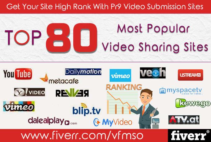 I will make manual video submission on top 85 video sharing sites 