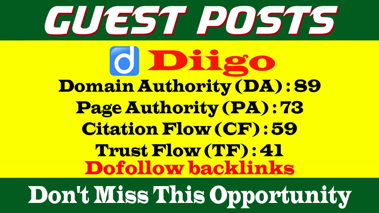 Write & Publish a guest post on Diigo-Diigo.com-DA89,PA73