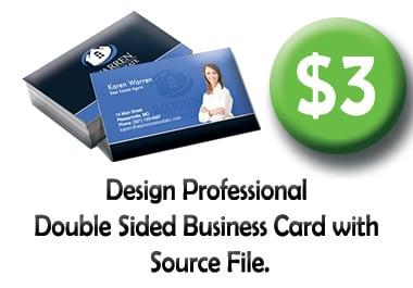 Design Professional Double Sided Business Card with Source File