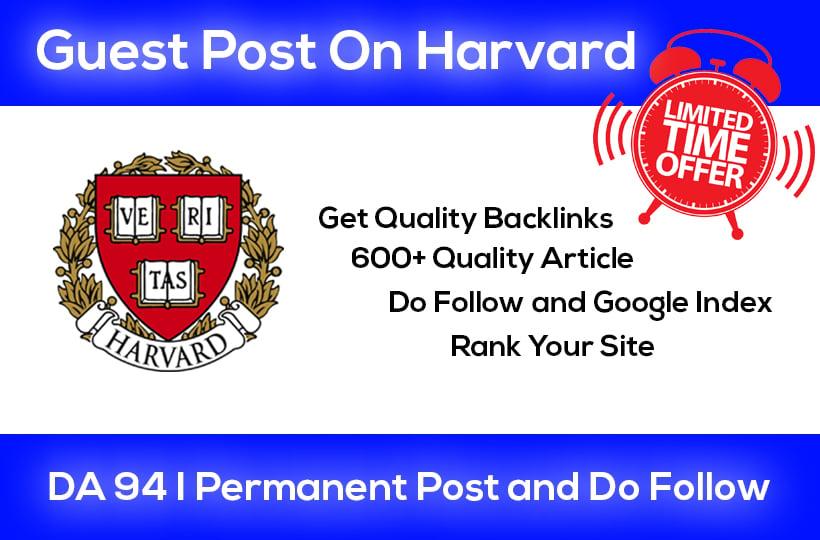 Write and Publish Guest Post on Harvard.edu DA 94 EDU site (Limited time offer)