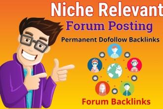 I will Build 20 Dofollow Backlinks on Relevant Forums | DA 50+