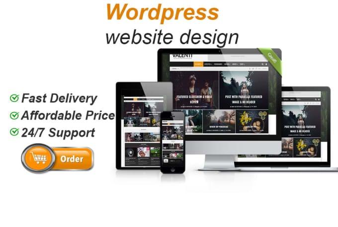 Create a modern word press website design or blog