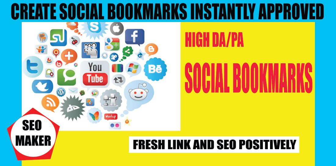 Create 30 social bookmarks Instantly approved