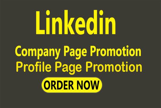 I will do linkedin promotion for your company page or profile page