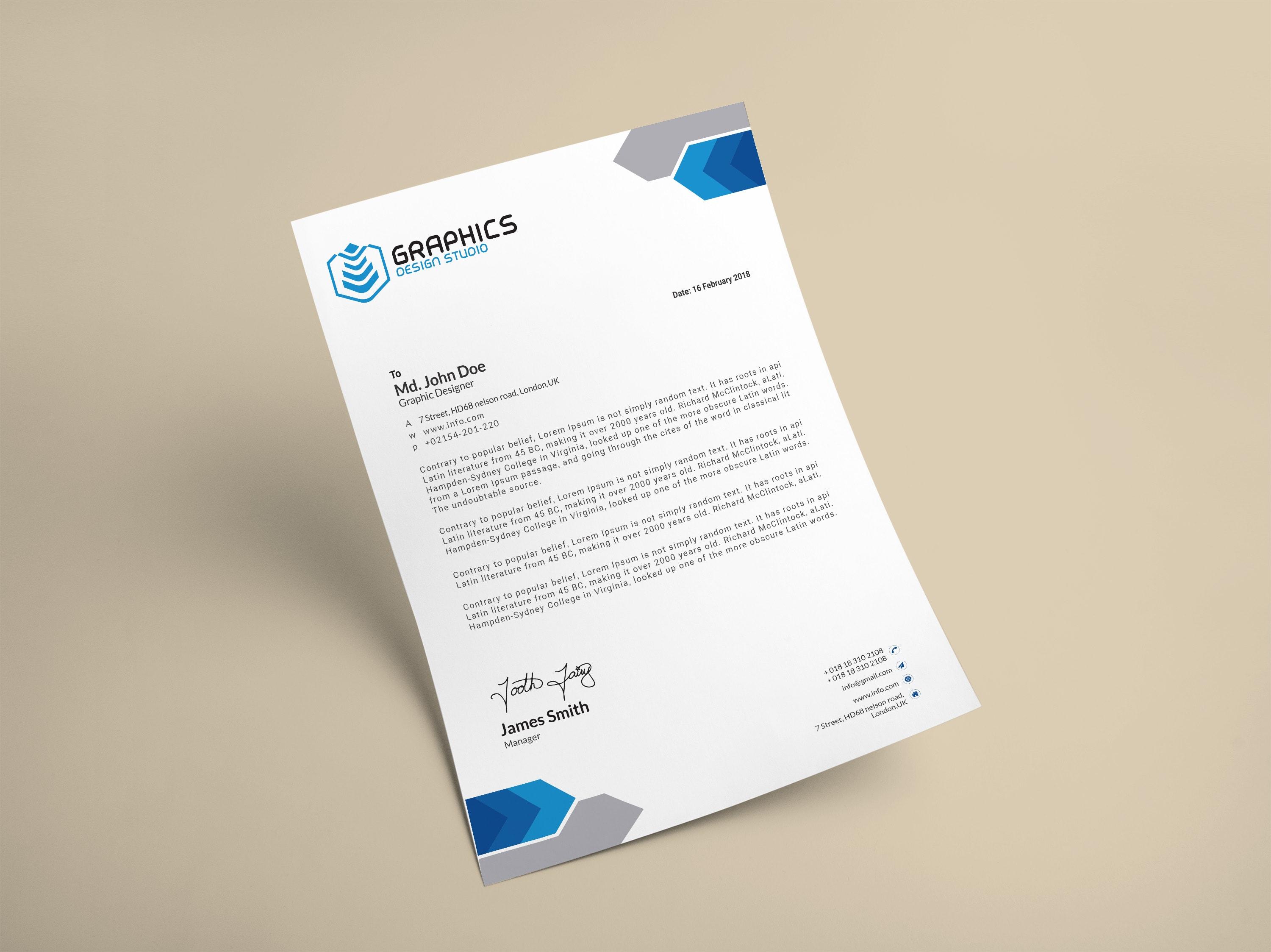 I can design a unique professional letterhead for company, business, brand