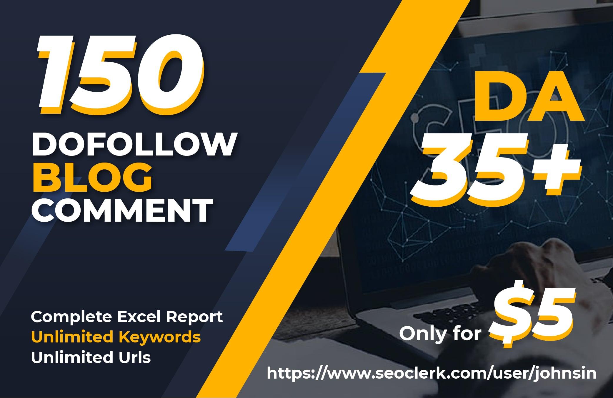 I provide 200 manual blog comments da40 backlinks