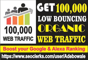 Get 100,000 Organic web traffic to your website/blog
