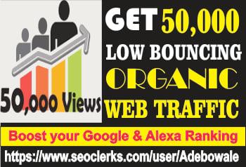 Get 50,000 Organic web traffic to your website/blog
