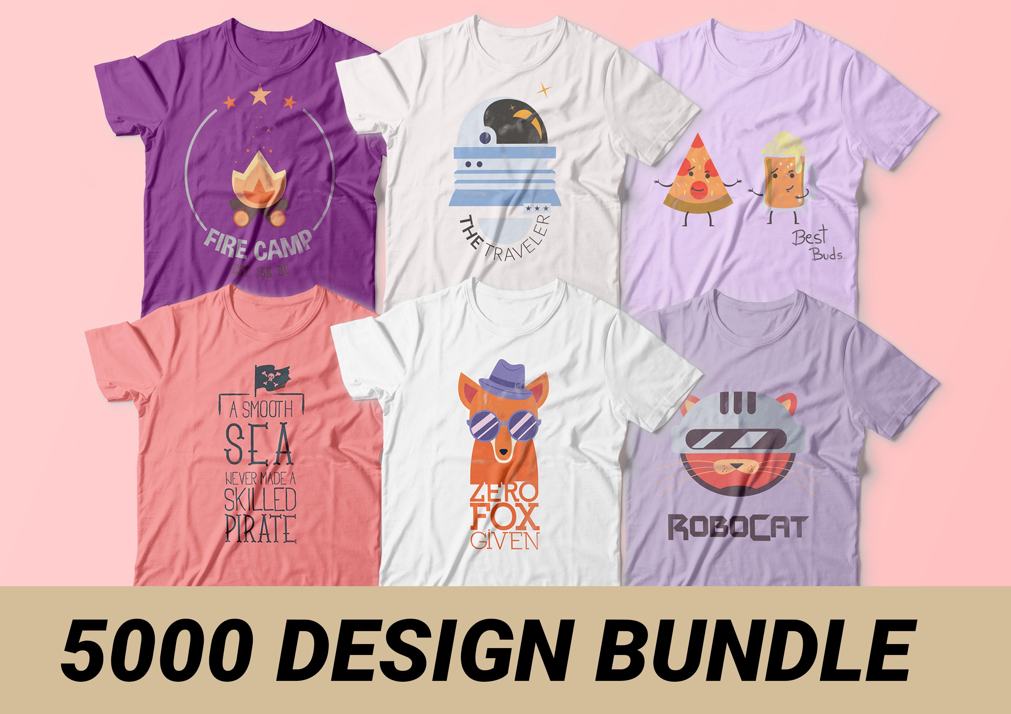 I will send 5000 tshirt design, bonus font and mockup
