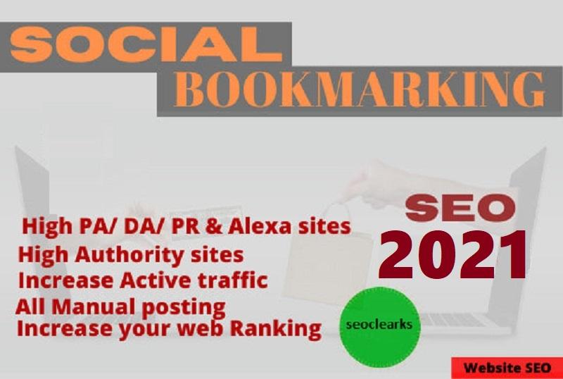 I will make 400 social bookmarking in high da pa sites manually