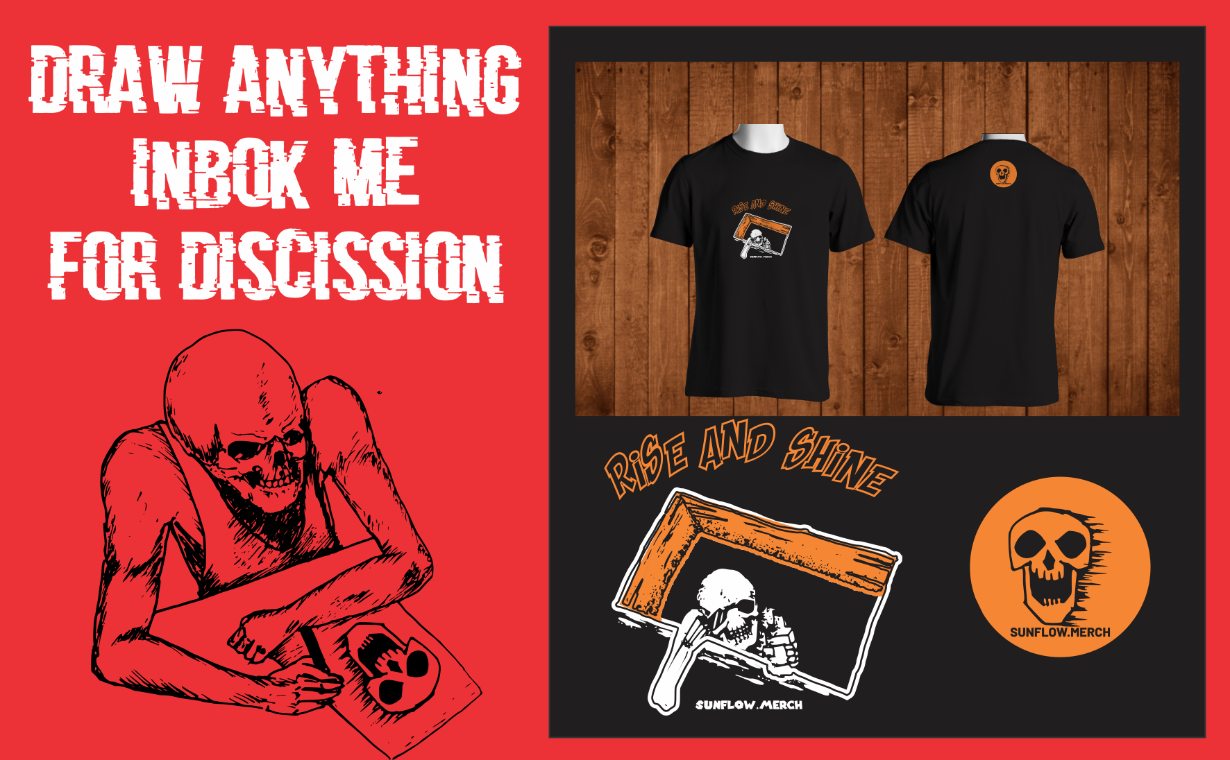 i will draw skull amazing for t-shirt or your produck