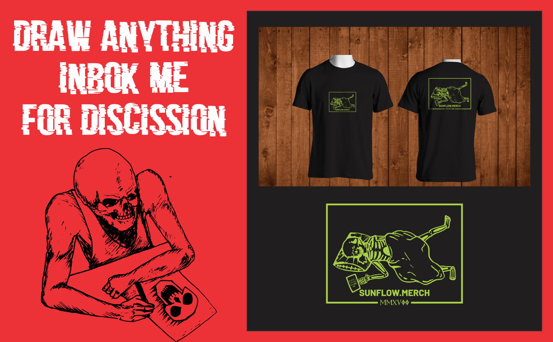 i will draw skull amazing for t-shirt or your produck