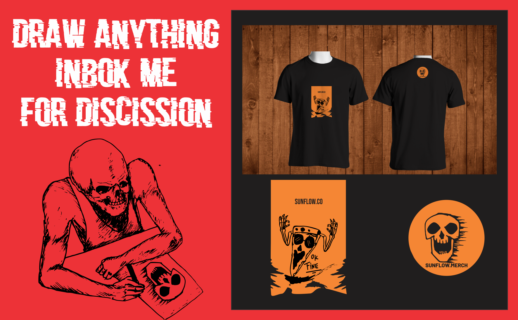 i will draw skull amazing for t-shirt or your produck