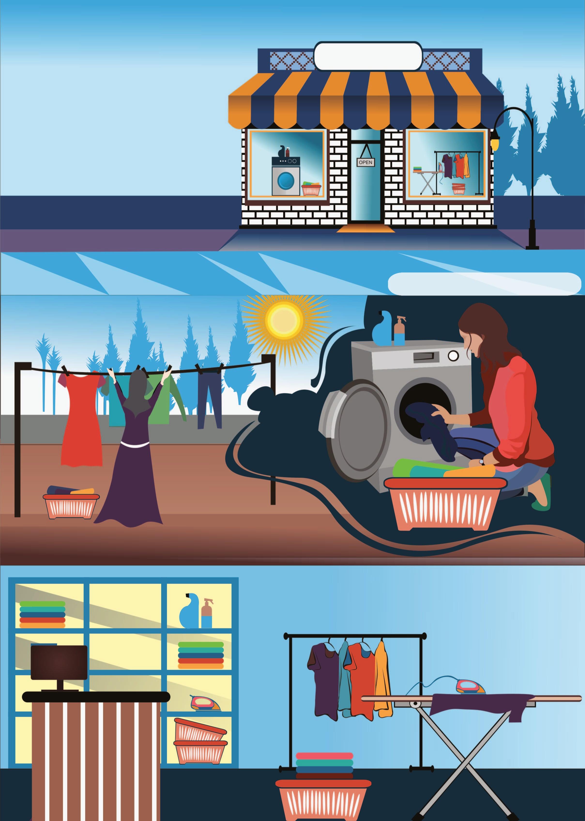 laundry illustrator poster ...