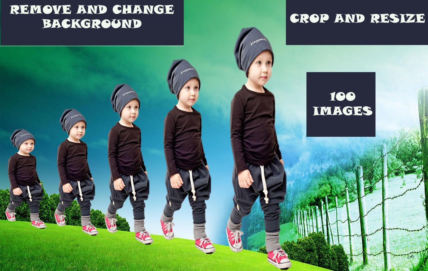 I will crop , resize or remove background for 100 images or photos