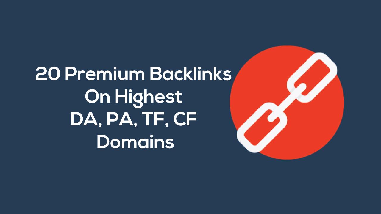 30 Premium Backlinks DA90+ Highest TF, CF SEO Link Building