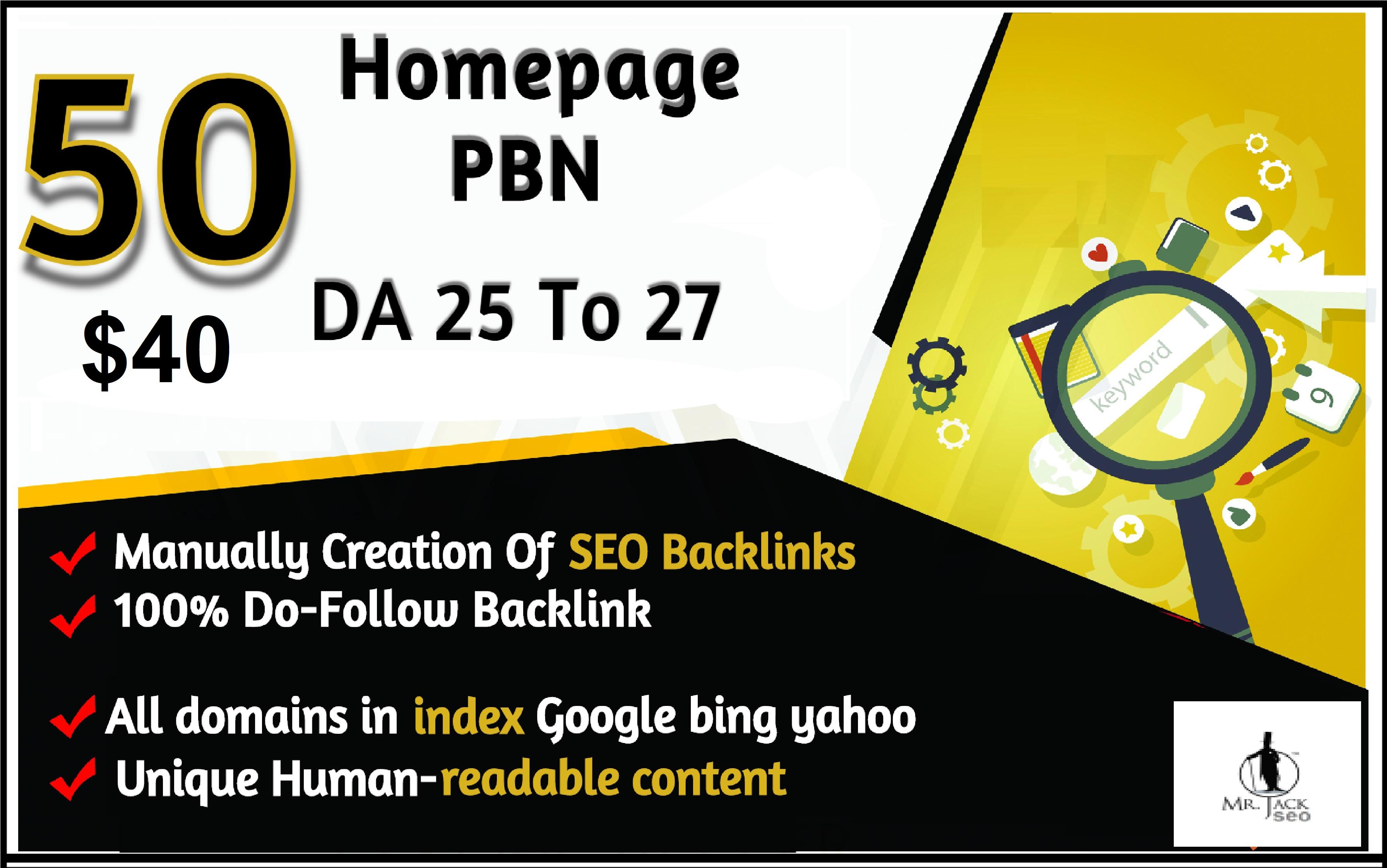 I will manually build 50 PBN backlinks on Extremely High Trust Domain Name Authority & Page Authorit
