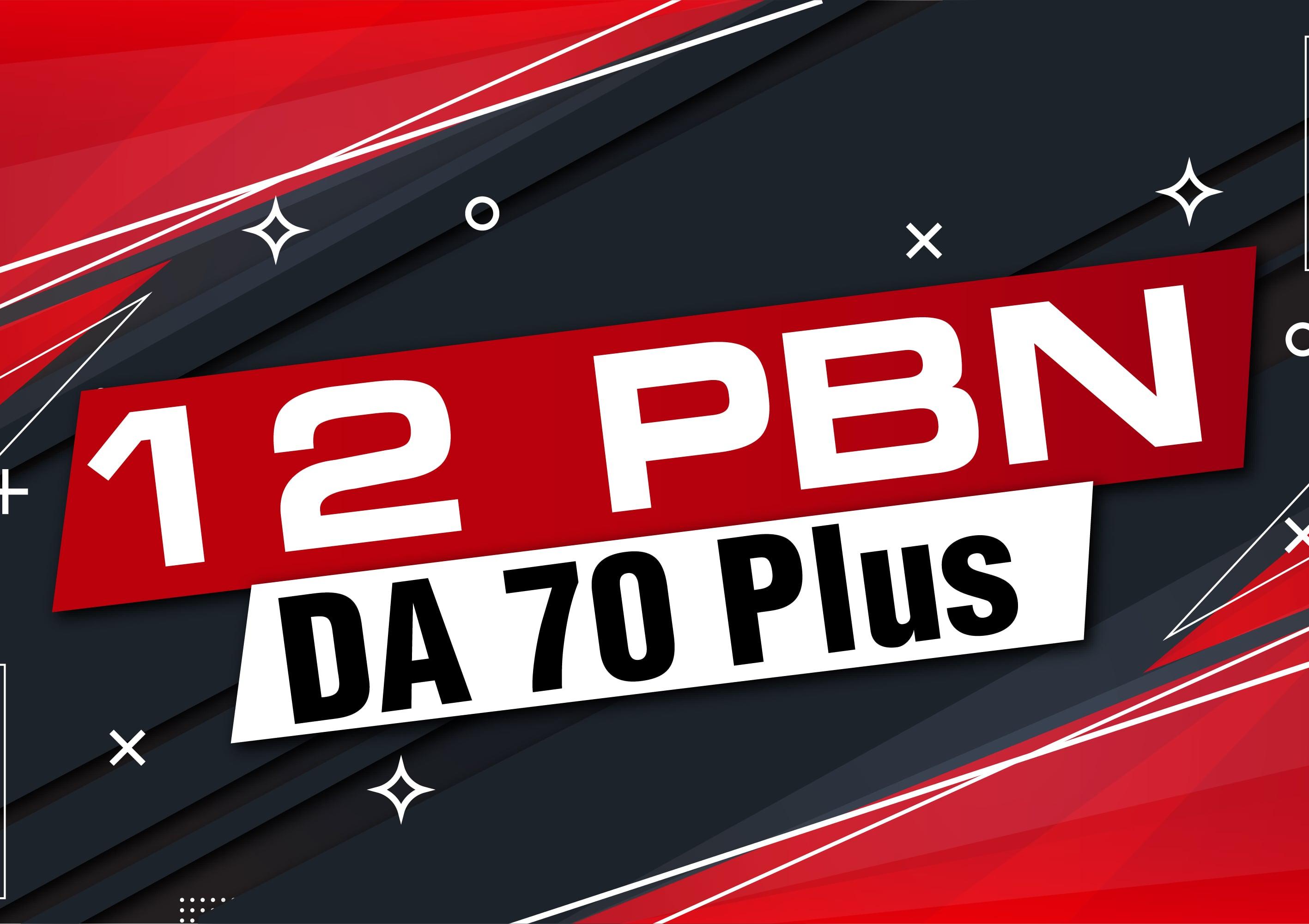 Make 12 Manual PBN Backlinks High DA 70 Plus Dofollow and indexed