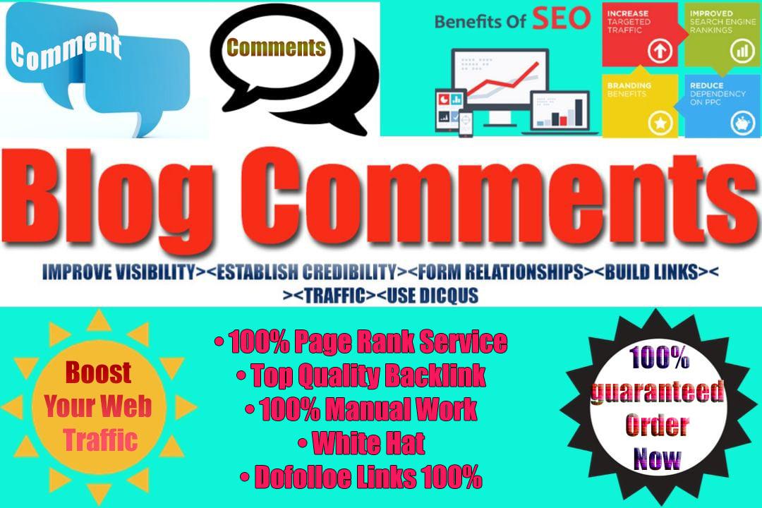 Do High Quality 30 Blog Comments Backlinks by Manually 