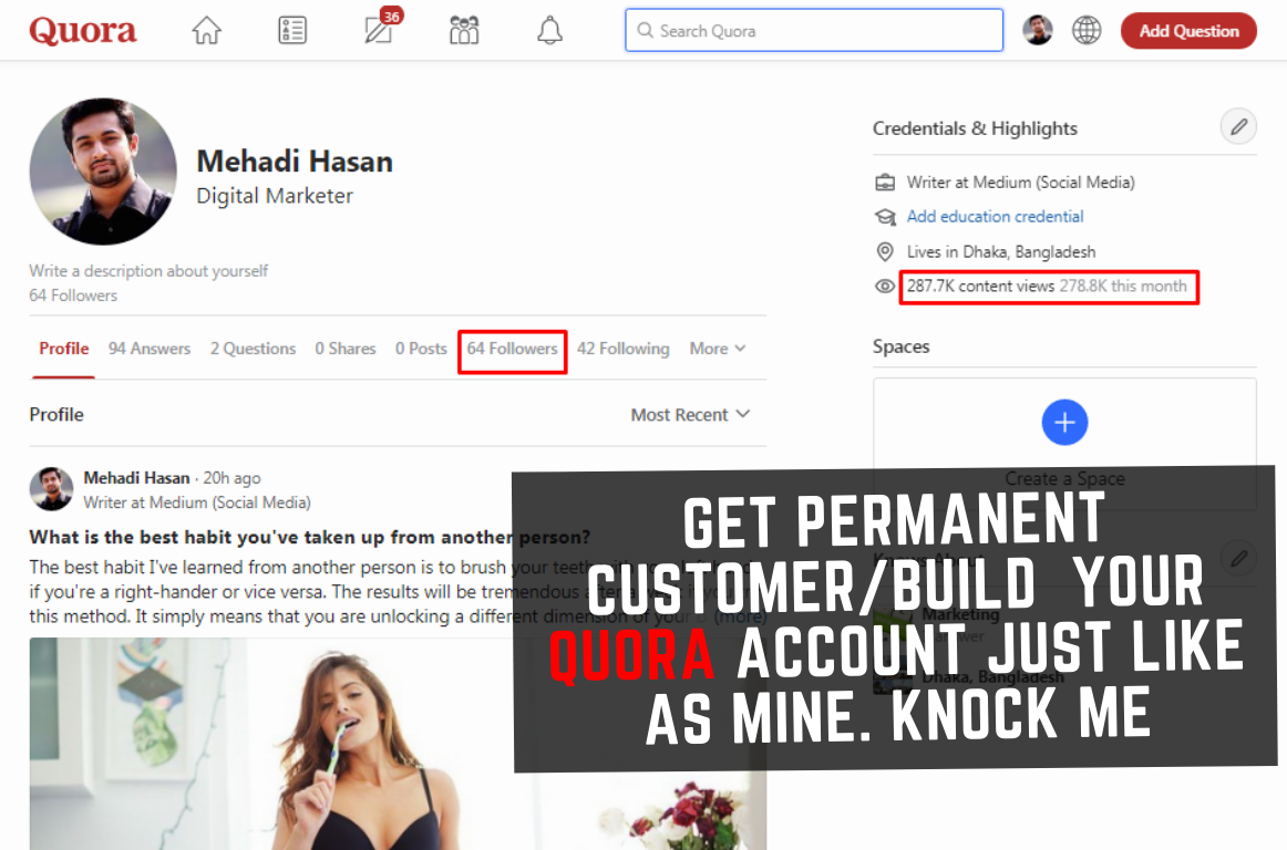 I Will Bring Niche Related HQ Targeted Traffic with 15 Quora Answers