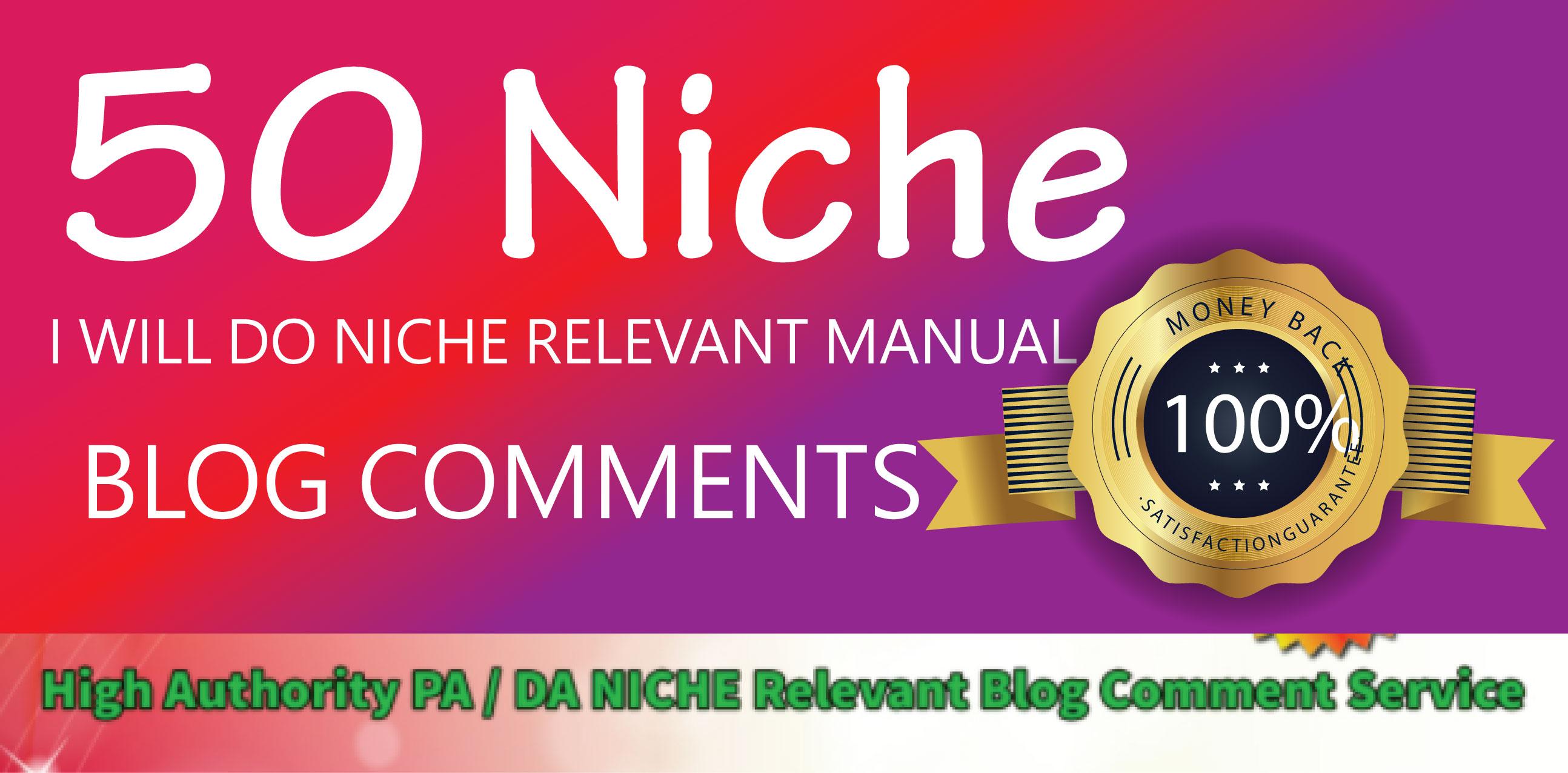 Provide 50 Niche Relevant Blog Comments Backlinks on High DA Blog