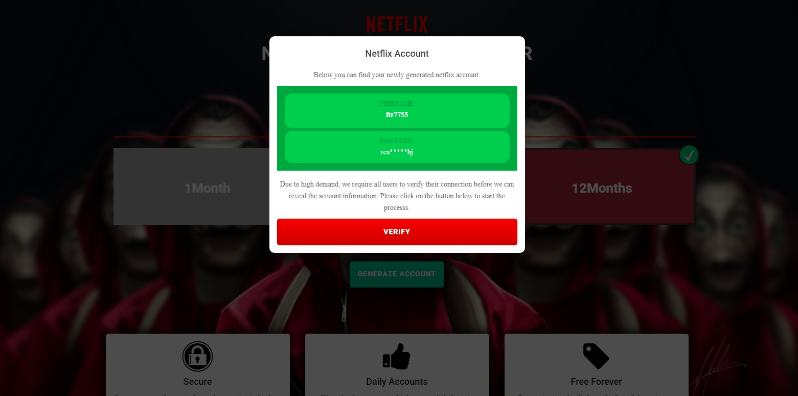 NETFLIX landing page for CPA Offers