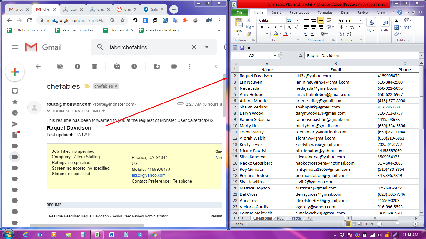 Create an Excel spreadsheet with up to 1000 rows of data