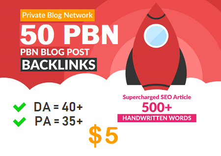 DA $40+ PA 35+ PR 5+ web 2.0 50 PBN in unique 50 site