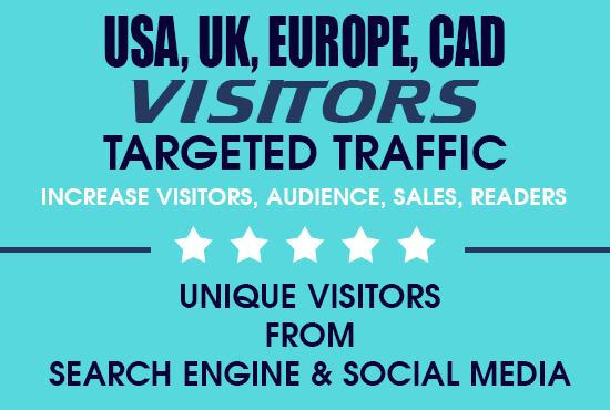 100000 Targeted traffic marketing to increase visitors, sales, followers on website