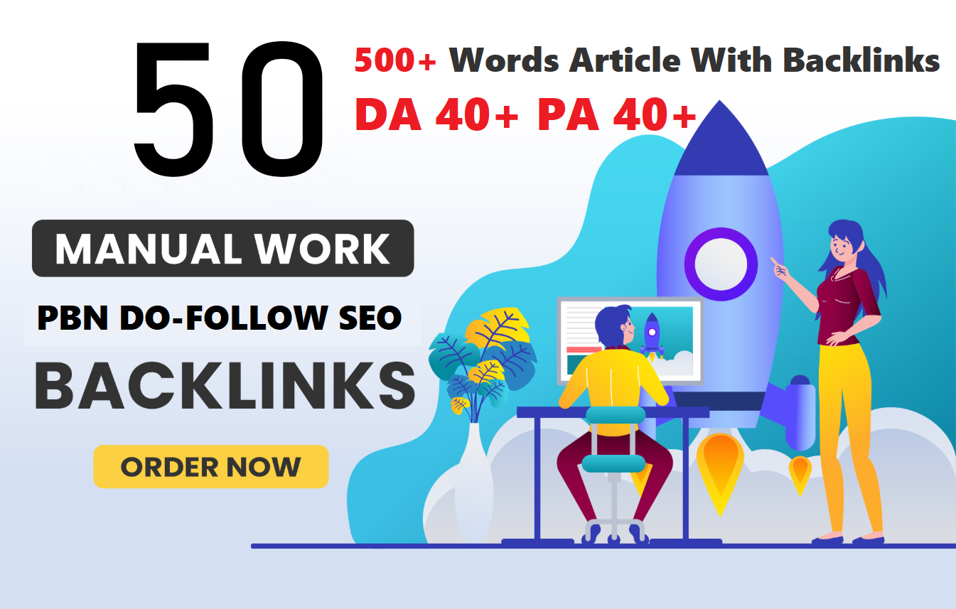 Unique 50 Sites DA 40+ PA 35+ PR 5+ Web 2.0 50 PBN