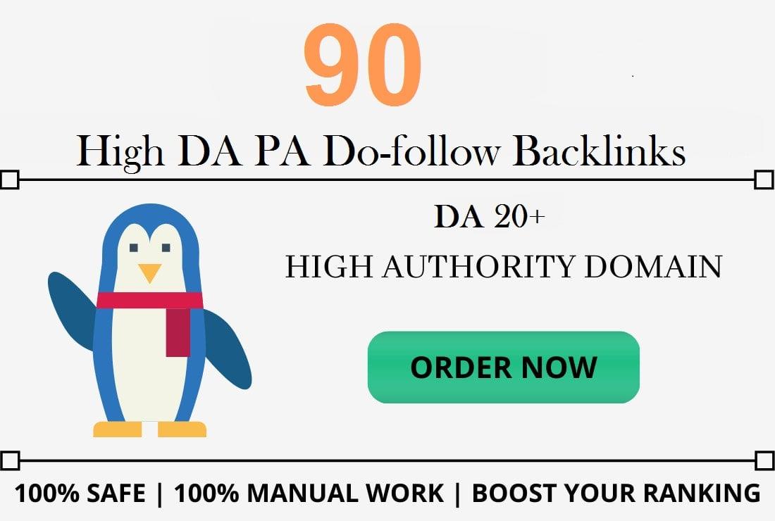 I will provide 90 do-follow backlinks DA 20+