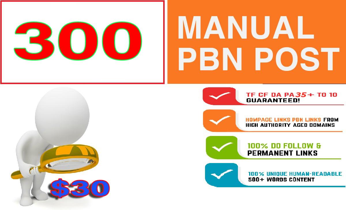 Build 300+ Backlink and 30+ Da 300+PA DOFOLLOW and Homepage pbn with 300+unique websile link for $30