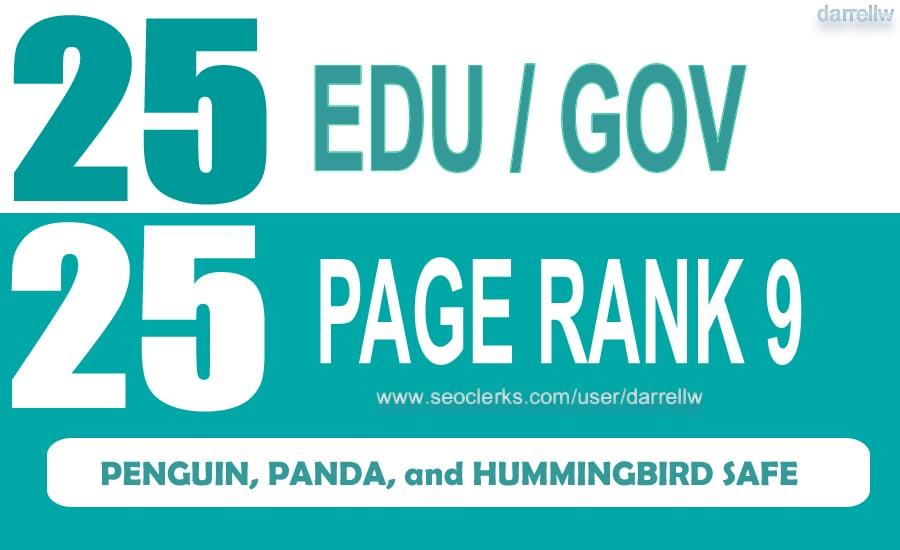 I will do permanent 25 edu gov and 25 USA pr9 backlinks for you