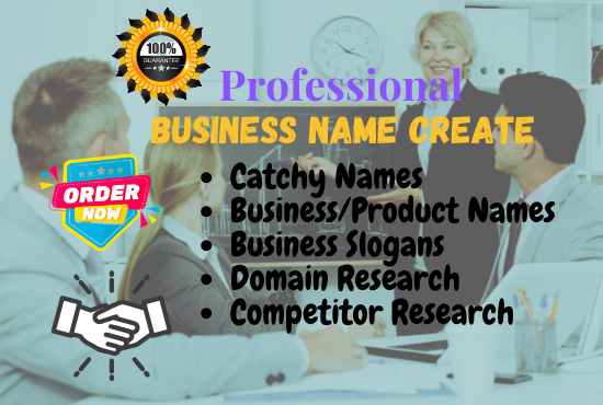 I will create catchy brand name, business name,slogan
