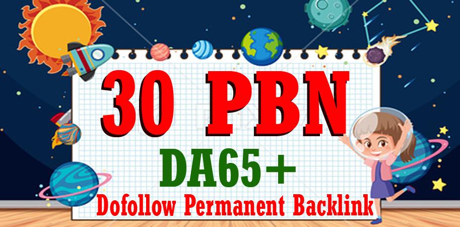 I will create 30 Homepage Dofollow PBN Backlinks DA 65+ with ZERO spam score 
