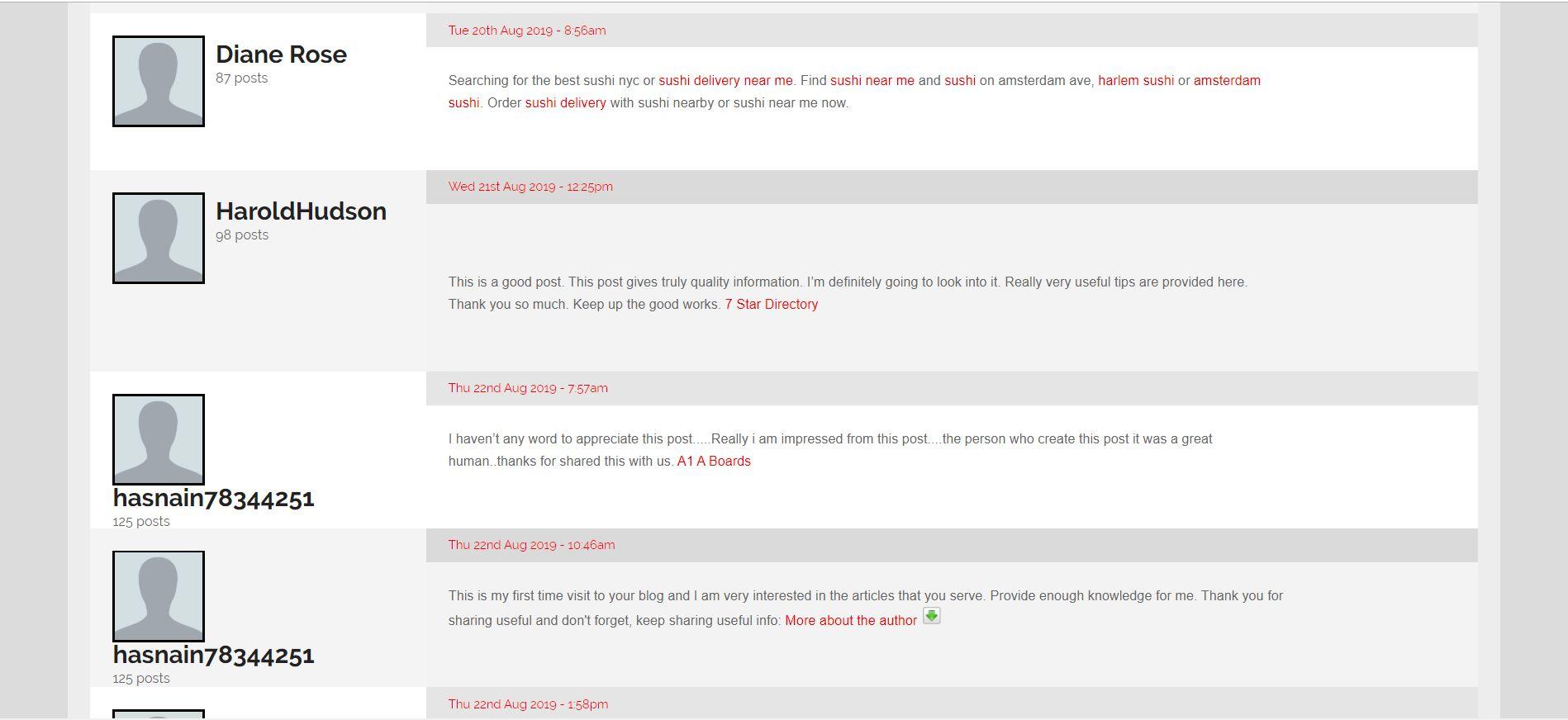 Provide 90 forum posting spam score 5 below dof0llow backlinks on high DA30+