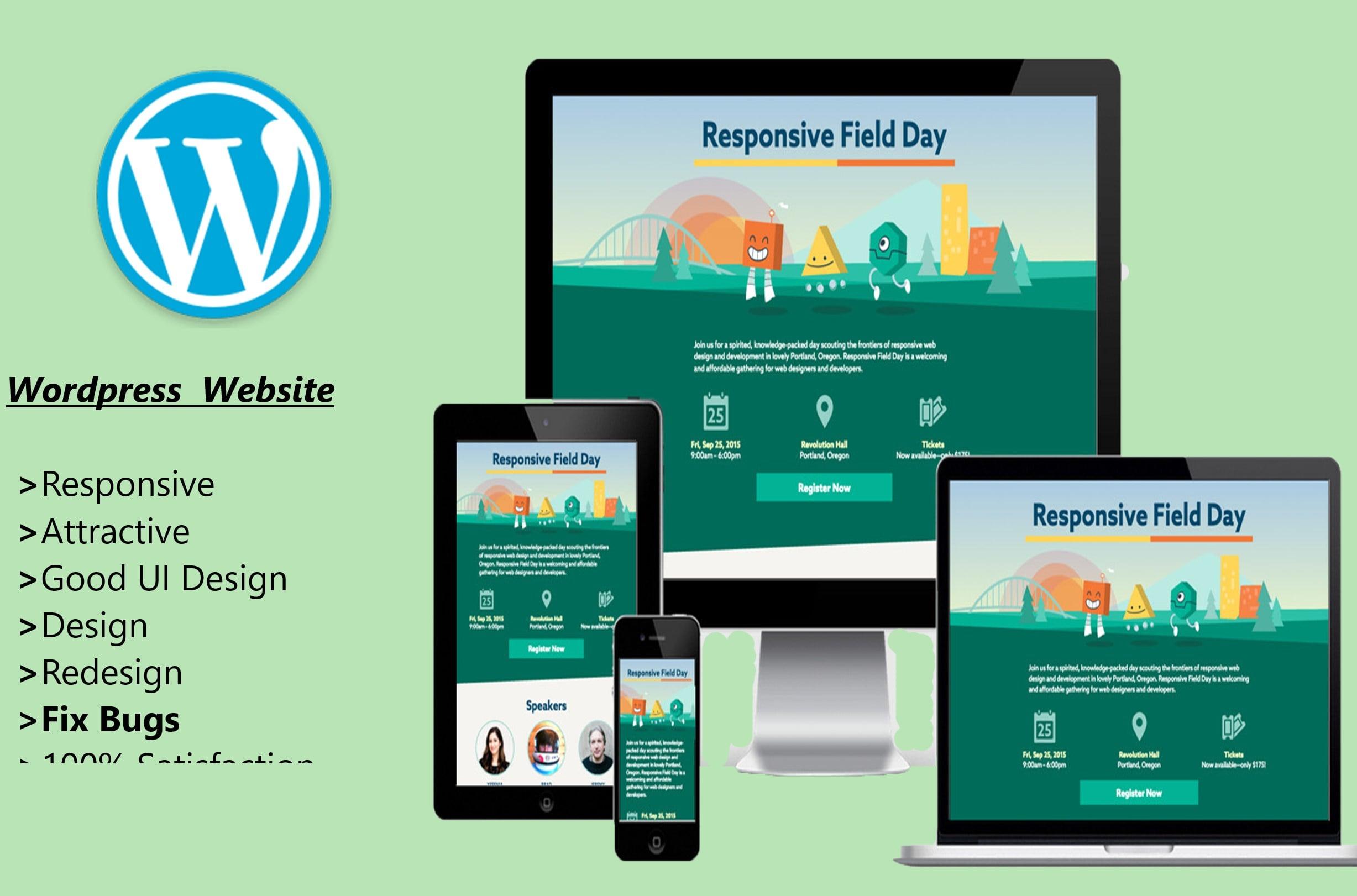 I will develope a responsive wordpress website and blog 