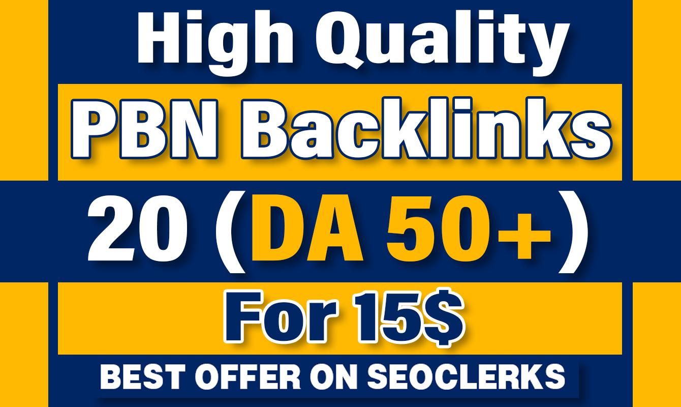 Build 20 Contextual PBN High DA (50+) Home Page Dofollow Backlinks 