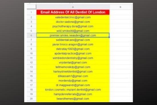 I will scrape 1,000 - 10,000 Niche friendly email list for your business promotion from your desire 