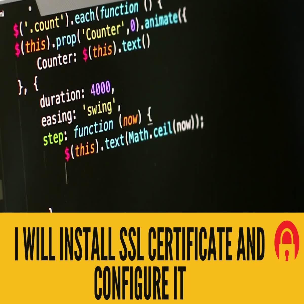 I will setup SSL certificate and configure it http to https