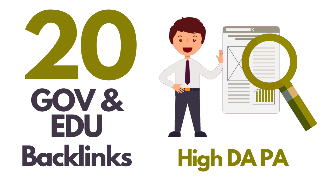 I will do manually 20 Gov and 20 edu backlinks High Da Pa