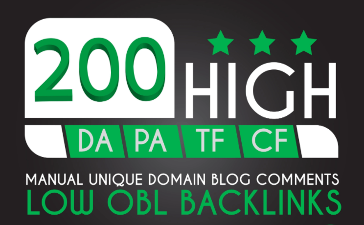 I will create 200 dofollow blog comment quality high DA PA TF CF 90+to 50 backlinks