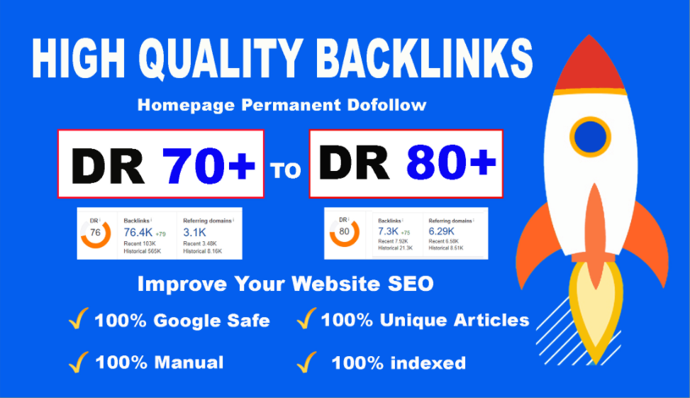 Bluild 5 PBN DR 70+80 high quality homepage dofollow backlinks 