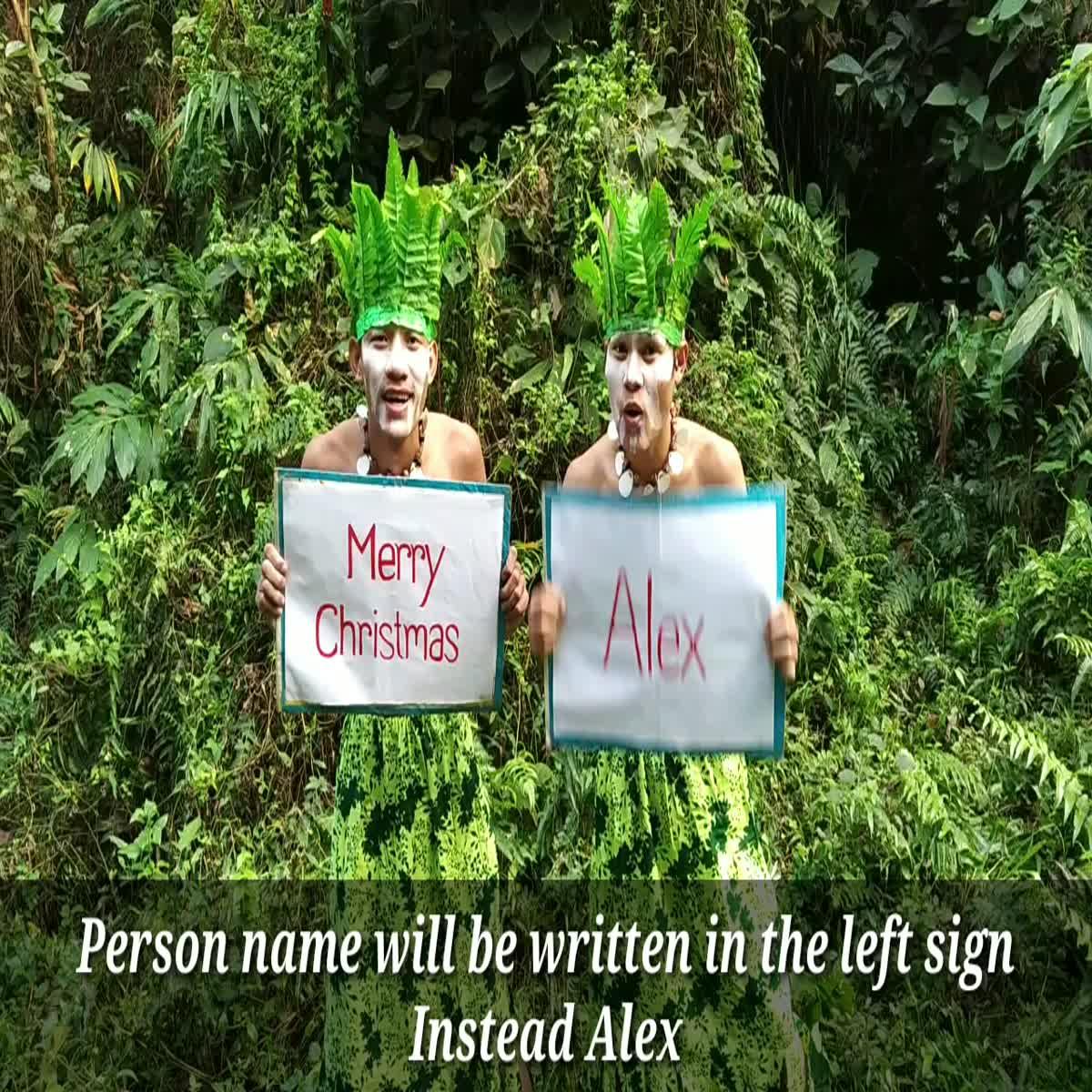 Will Make Christmas Video Greeting with Funny Dance in the Jungle