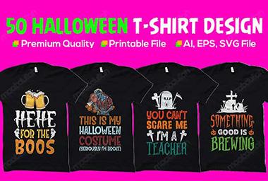50+ Halloween t-shirt design bundle