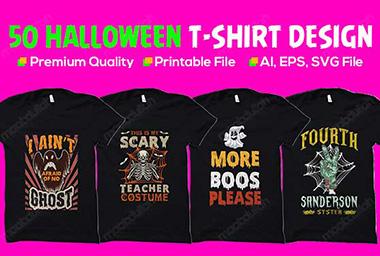50+ Halloween t-shirt design bundle