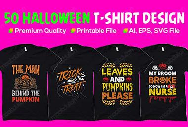 50+ Halloween t-shirt design bundle