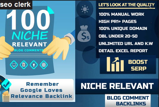 I will make 100 niche related backlinks ON high DA PA and Low OBl blog comments 
