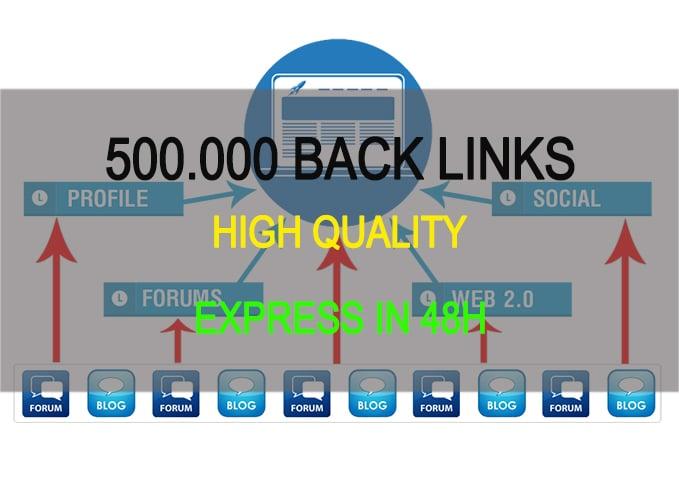 I will build 500.000 high quality backlinks for Top 10 Google express in 48h