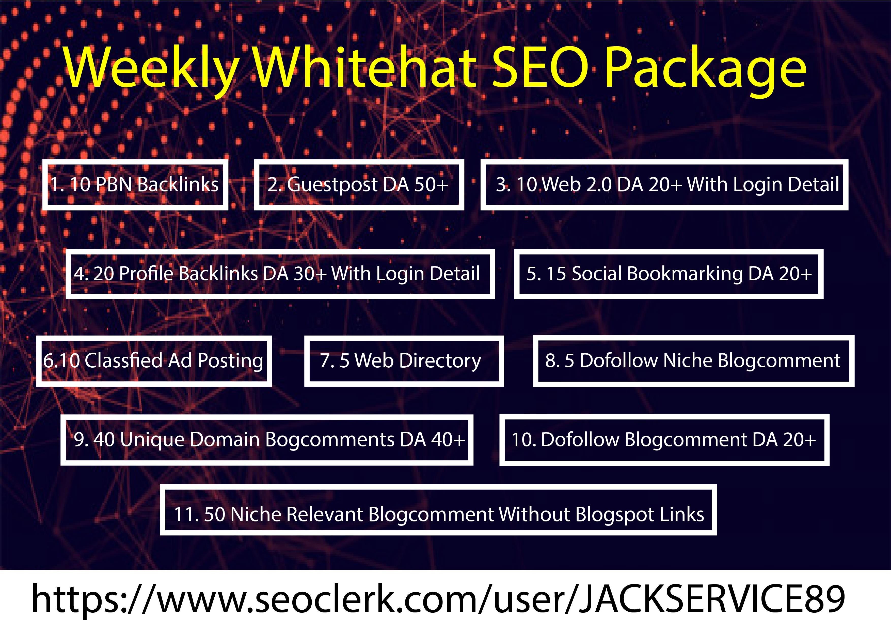 I will do weekly whitehatseo package